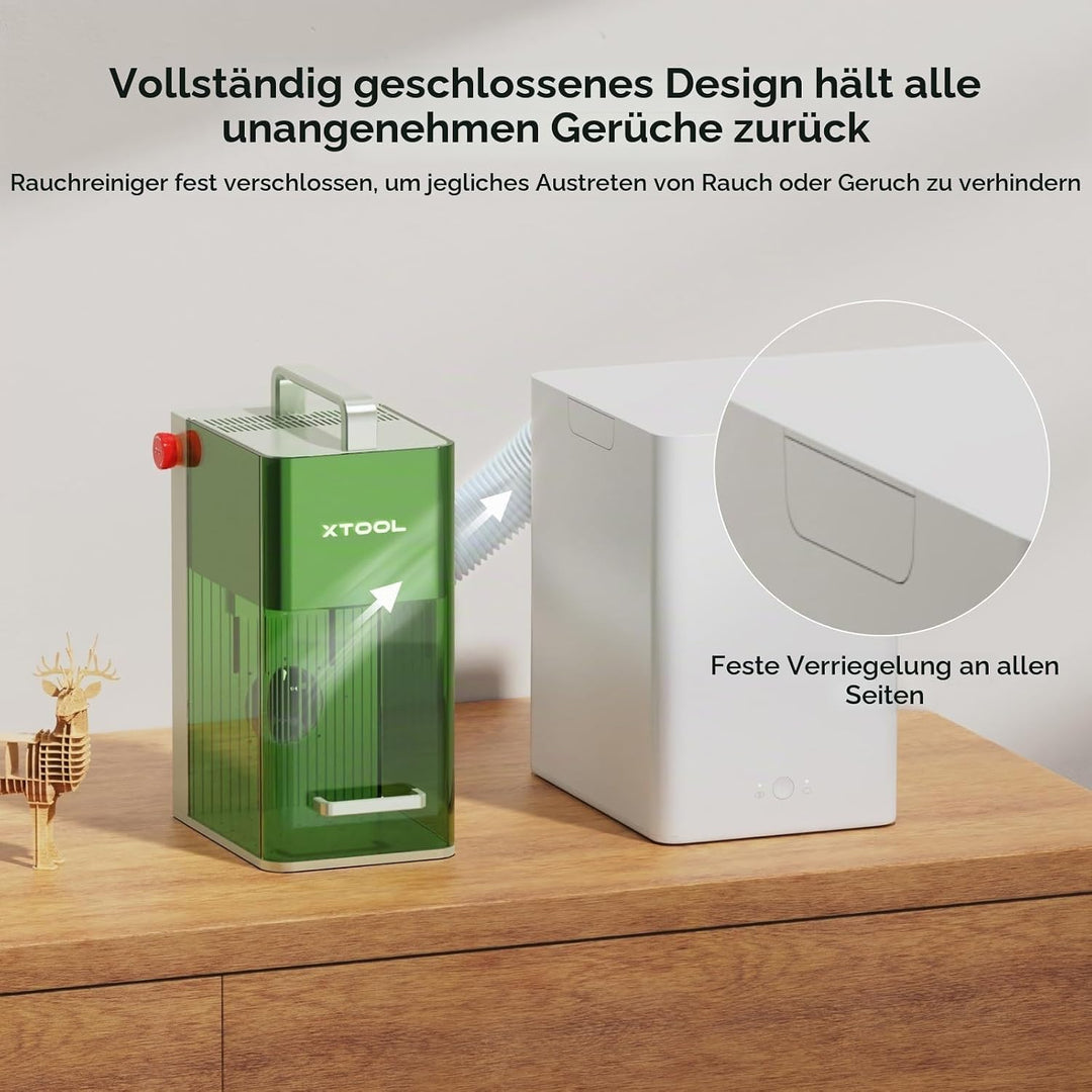 xTool F1 Desktop Luftreiniger, Rauchabsauger mit 3 Schicht Filterung, Hepa Portable Air Purifier nur