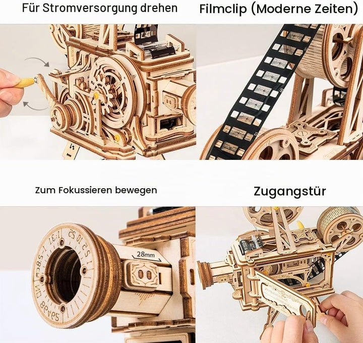 ROKR Vitascope Holzpuzzle, Mechanische Modellbausätze, Technischer Modellbausatz, Hand-Generator Kla