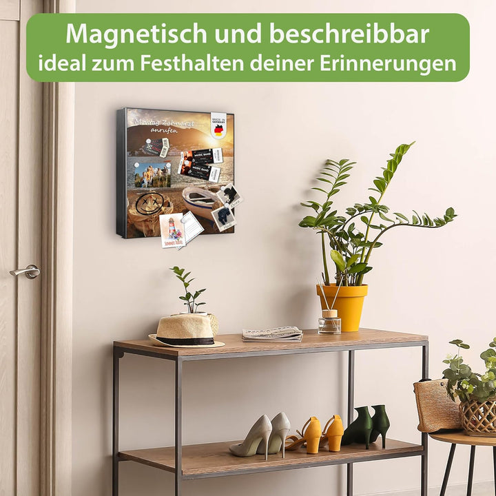 banjado Grosser Schlüsselkasten Glas - Schlüsselbox 30x30cm mit 50 Haken - Schlüsselkasten modern fü