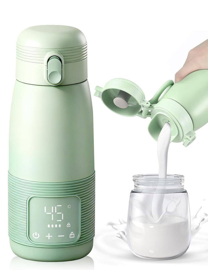 Tragbarer Flaschenwärmer, 500ml Flaschenwärmer Baby Unterwegs Präzise Temperaturkontrolle 37 Bis 55