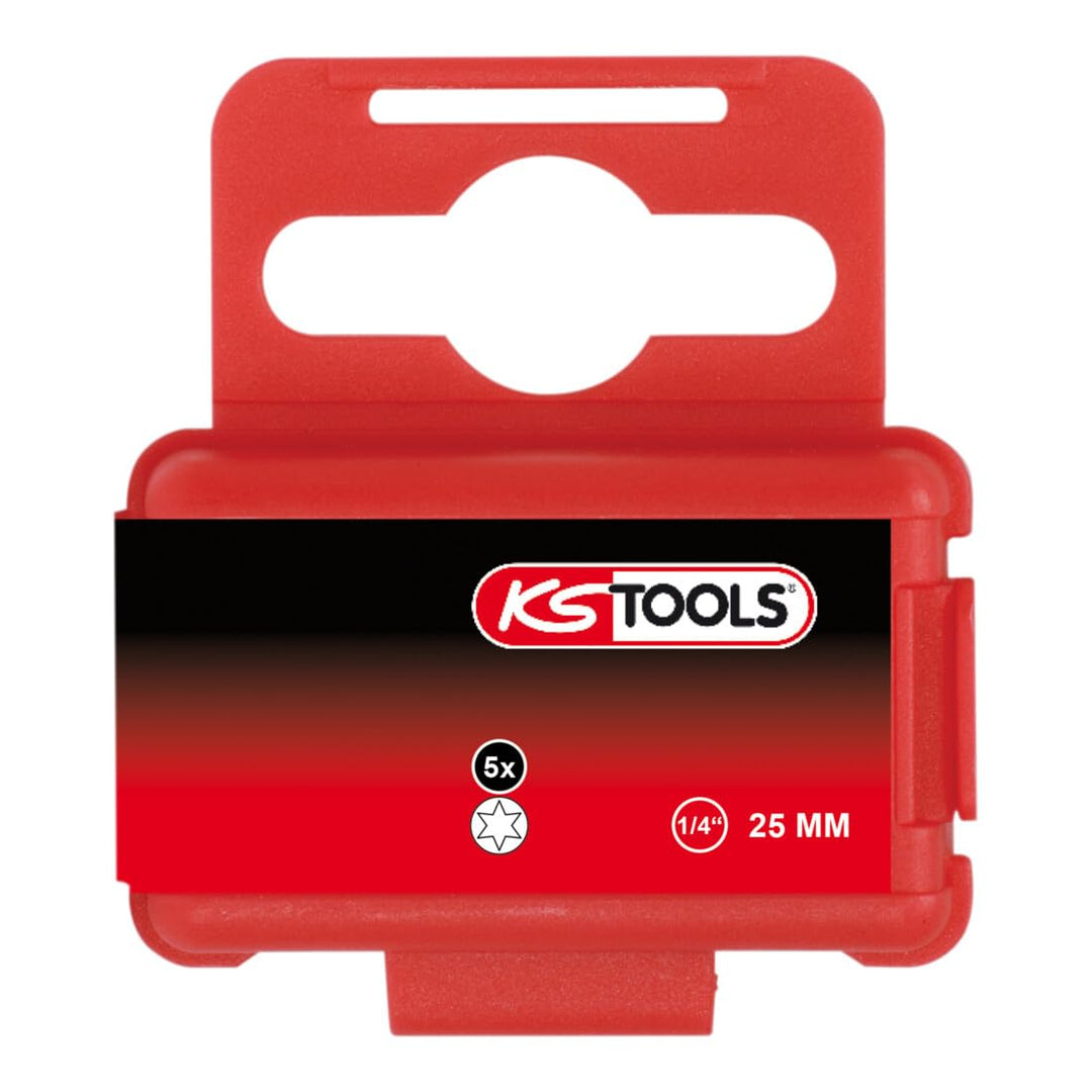 KS Tools 911.3500 1/4" CLASSIC Bit TX, 25mm, Kugelkopf, TX40, 5er Pack