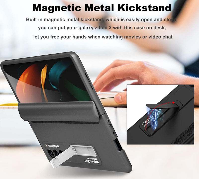 Miimall Kompatibel mit Samsung Galaxy Z Fold 2 2020 Hülle, [Magnetischer Scharnierschutz] Hartes PC