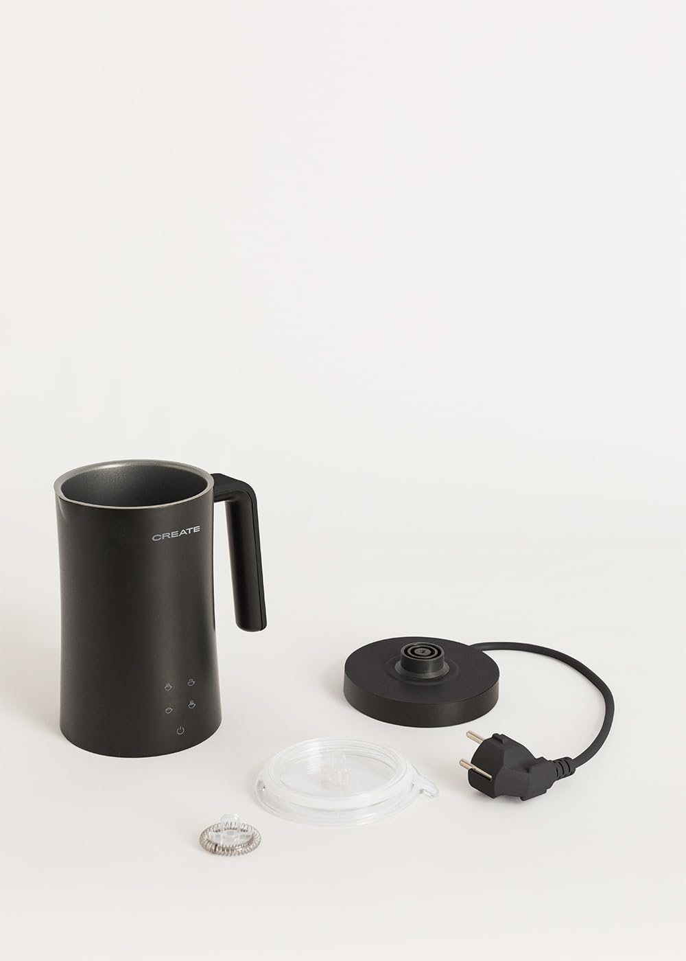 CREATE/MILK FROTHER STUDIO/Elektrischer Milchaufschäumer Schwarz/Touchscreen, 4 Automatikprogramme,