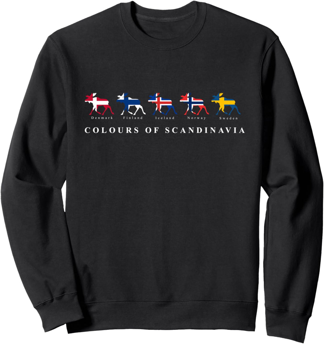 Skandinavien Flagge Elch Schweden,Norwegen,Dänemark,Island Sweatshirt