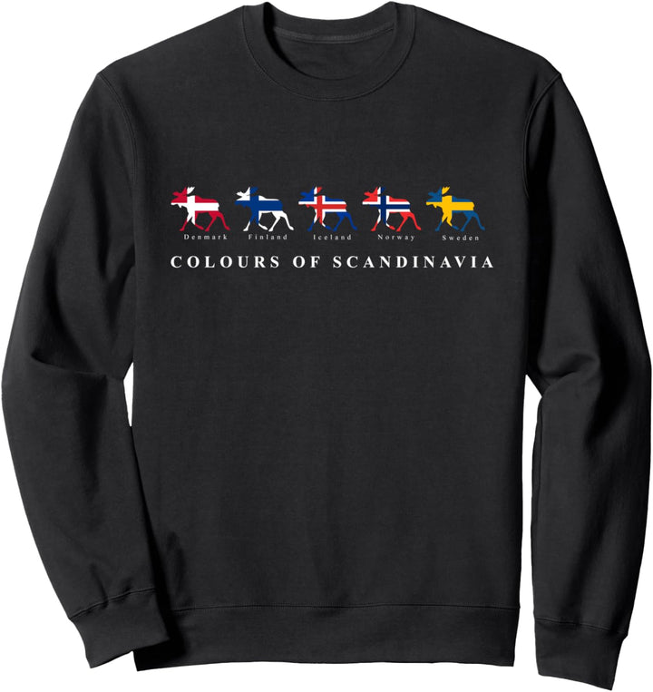 Skandinavien Flagge Elch Schweden,Norwegen,Dänemark,Island Sweatshirt