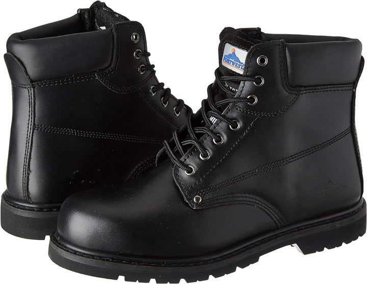 Portwest Steelite Rahmengenähter Sicherheitschnürstiefel SBP HRO, Grösse: 39, Farbe: Schwarz, FW16BK