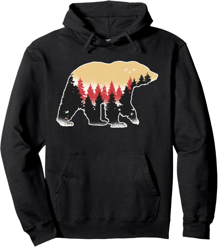 Bär und Wildnis Camping Fans Outdoor Abenteurer Pullover Hoodie