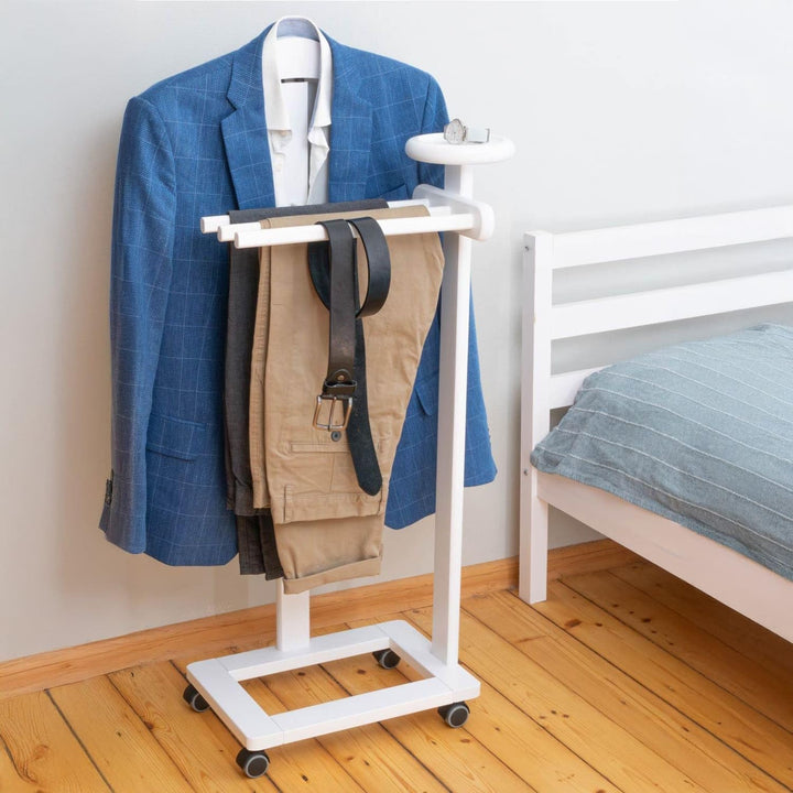 Tatkraft GRAF - Herrendiener, Stummer Diener Modern, Kleiderdiener Holz, aus 1 Kleiderbügel, 3 Hosen
