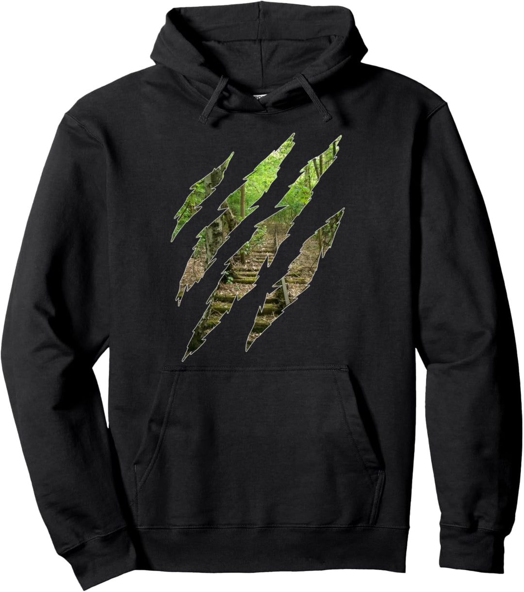 Die Natur schlägt zurück | Wald mit Schienen Pullover Hoodie