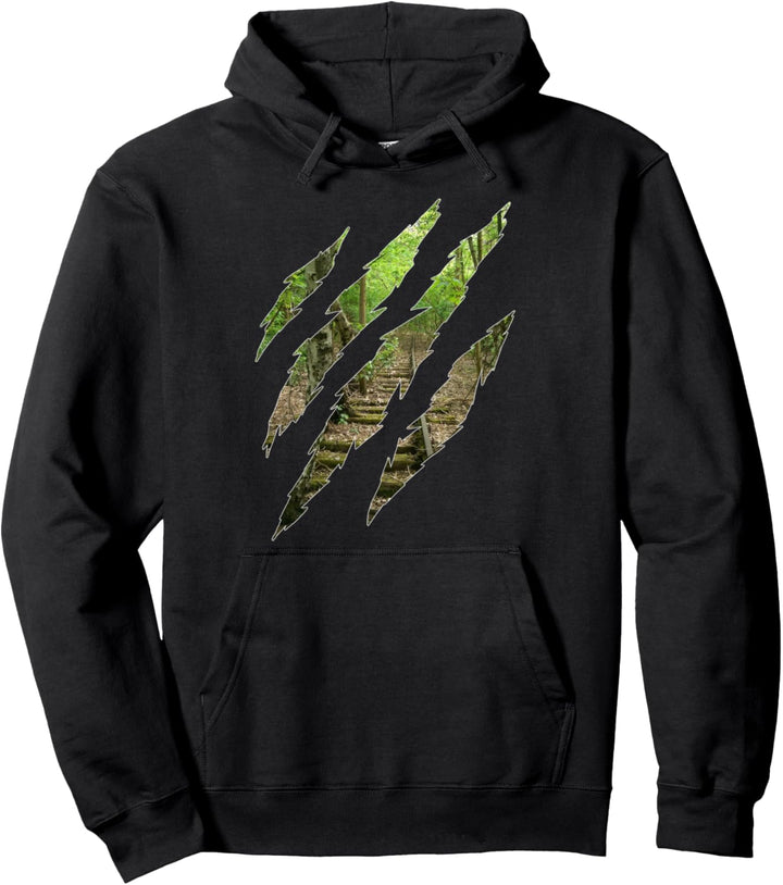 Die Natur schlägt zurück | Wald mit Schienen Pullover Hoodie