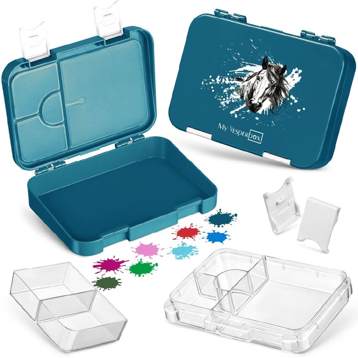 My Vesperbox® Brotdose für Kinder mit Fächern [LEN] - Lunchbox mit Trennfächern - Bento Box - Jausen