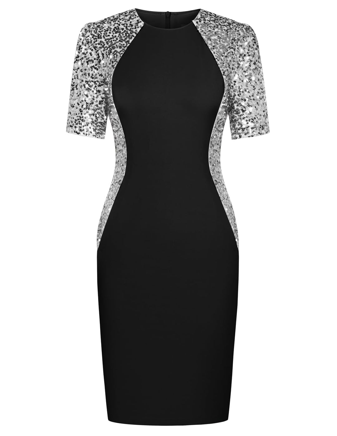 GRACE KARIN Figurbetontes Sommerkleid, Damen, V-Ausschnitt, Chiffon, kurze Ärmel, gerüscht, gewickel