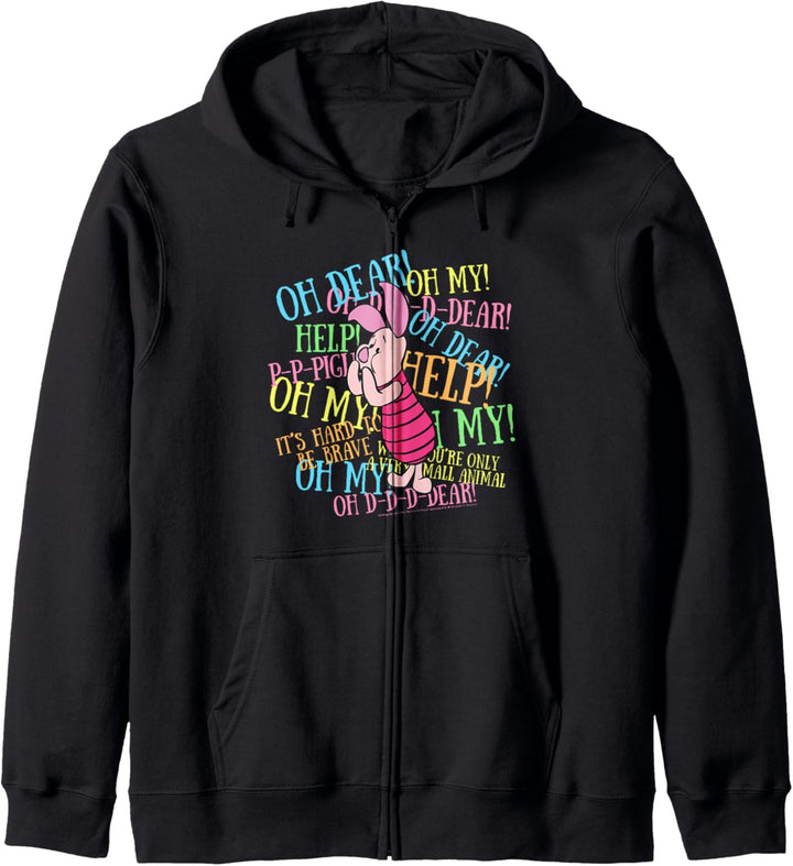 Disney Winnie The Pooh Piglet Scared Quotes Kapuzenjacke