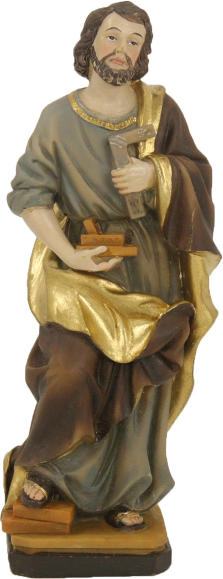FADEDA Hlg. Josef mit Winkel und Hobel/Höhe:15 cm/handbemalt/detailgetreue Krippen Figuren - Weihnac