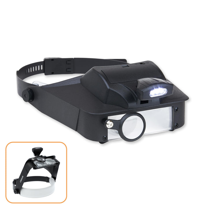 Carson LumiVisor 2x/3x/5x/6x Kopflupe mit LED und verstellbarem Kopfband (LV-10) LumiVisor (LV-10),