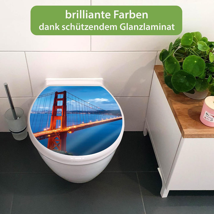 banjado Toilettendeckel mit Absenkautomatik 44,5x37cm - Soft Close Toilettensitz - WC Sitz mit Absen