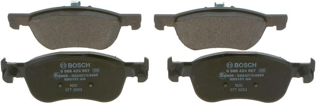 Bosch BP2490 Bremsbeläge - Vorderachse - ECE-R90 Zertifizierung - vier Bremsbeläge pro Set
