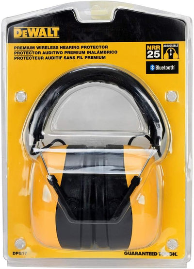 DEWALT Bluetooth Hearing Protector, Black/Yellow, Model:DPG17