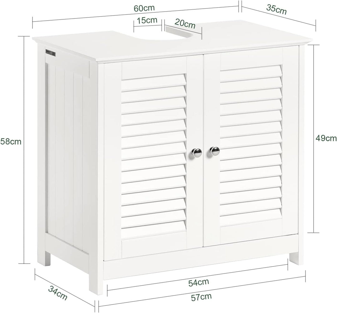 SoBuy® FRG237-W Waschbeckenunterschrank Badschrank Unterschrank Badmöbel in weiss BHT ca: 60x58x34cm