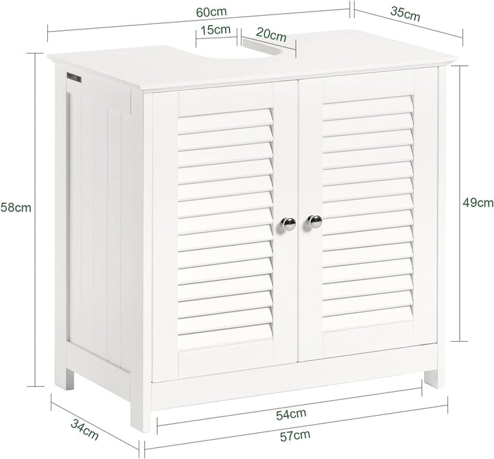 SoBuy® FRG237-W Waschbeckenunterschrank Badschrank Unterschrank Badmöbel in weiss BHT ca: 60x58x34cm