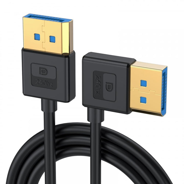 CY Cable Ultrafine links abgewinkeltes DisplayPort 1.4 DP auf DP Kabel 8K 60Hz Kabel Ultra-HD UHD 4K