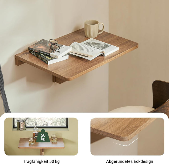SoBuy Wandklapptisch Faltbarer Esstisch Kompakter Küchentisch Platzsparendes Design Klapptisch für K