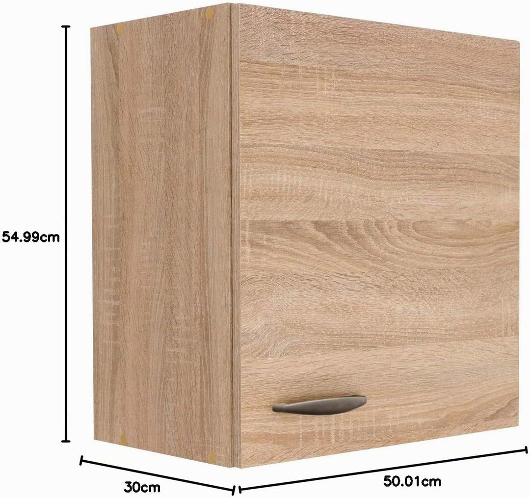 Flex Well Küchen-Hängeschrank HERNE - Oberschrank - 1-türig - Breite 50 cm - Eiche Sonoma