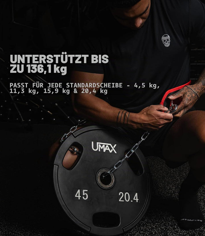 Gymreapers Dip-Gürtel mit Kette für Gewichtheben, Klimmzüge, Dips – robuste Stahlkette für zusätzlic