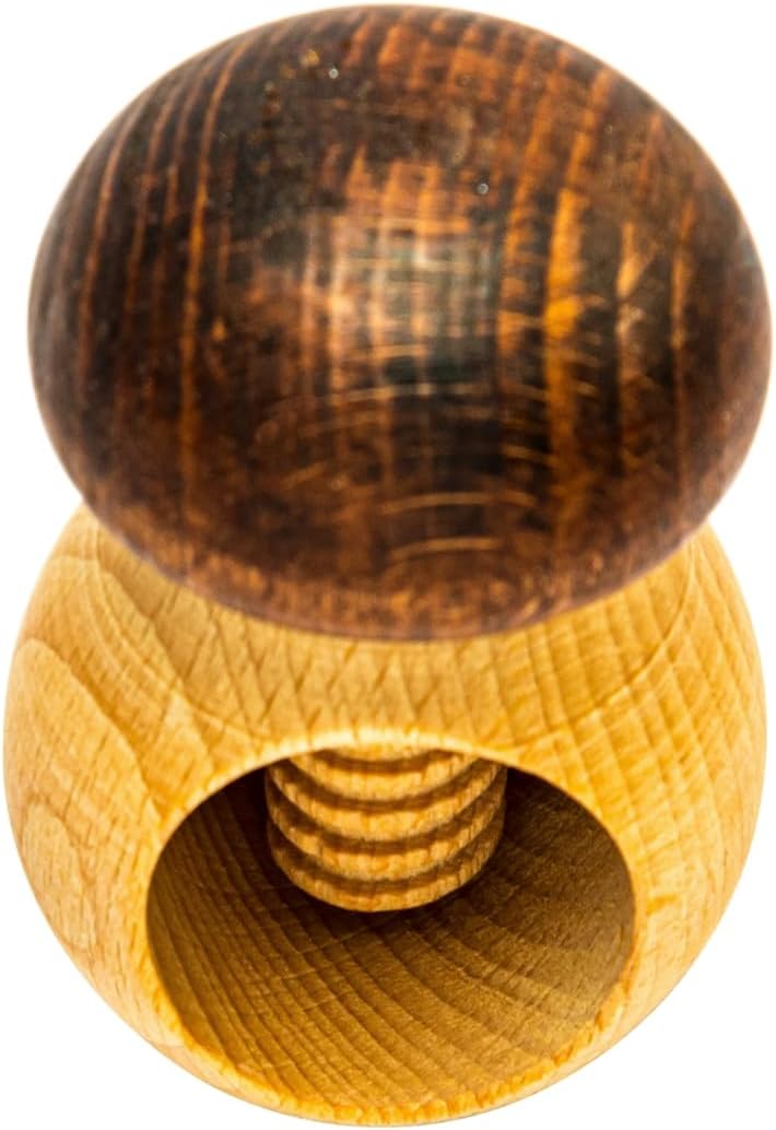NEUSTANLO Nussknacker Pilz, mit Schraubgewinde, aus Buchenholz (5 Stück) 5 Stück Braun, 5 Stück Brau