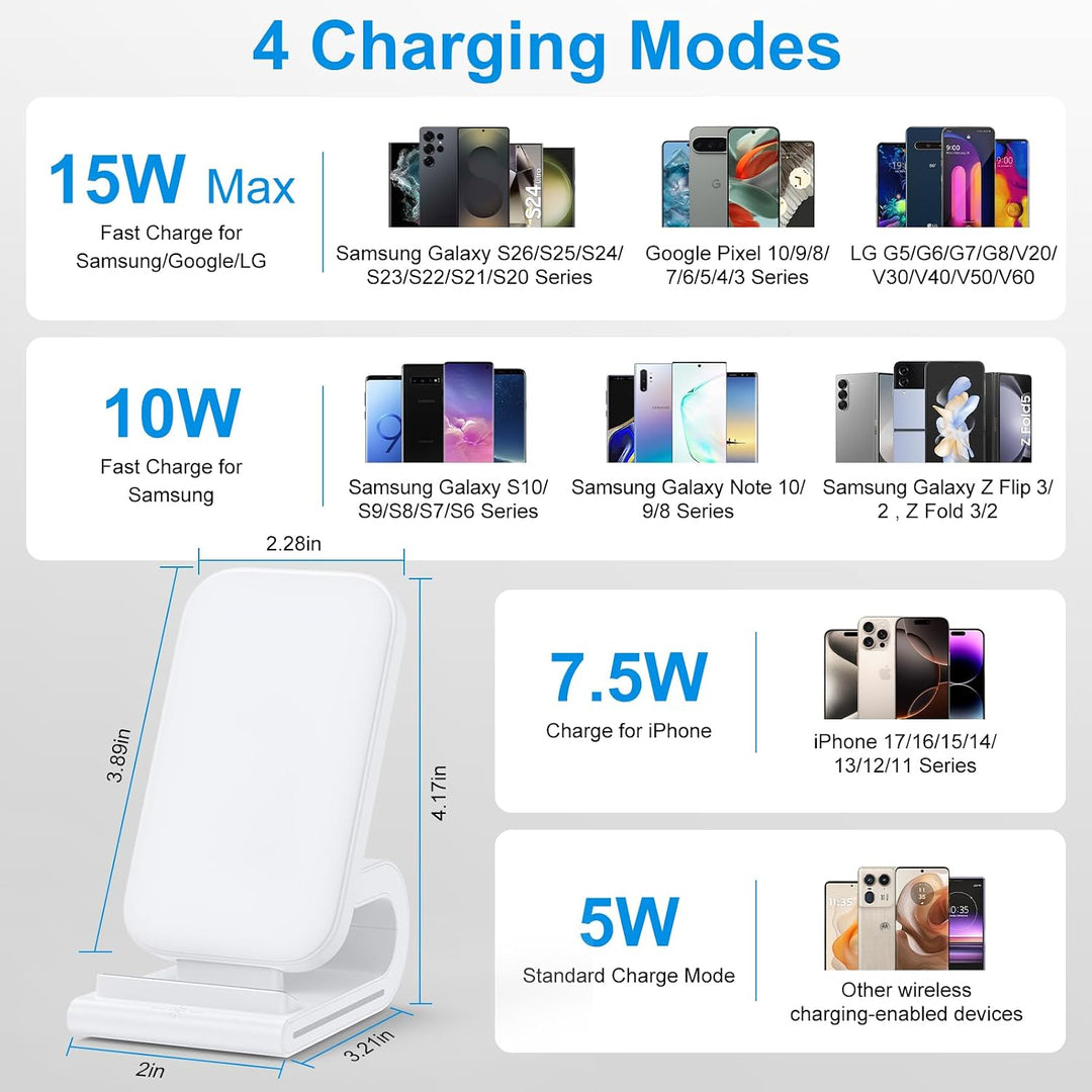 Drahtloses Ladegerät, 15-W-Google-Pixel-Wireless-Ladestation Weiss, V081, Weiss, V081