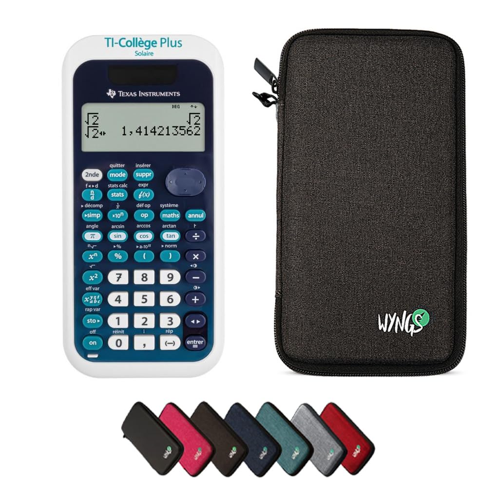 CALCUSO Sparkpaket: TI Collège Plus Solar technisch-wissenschaftlicher Taschenrechner + WYNGS Schutz