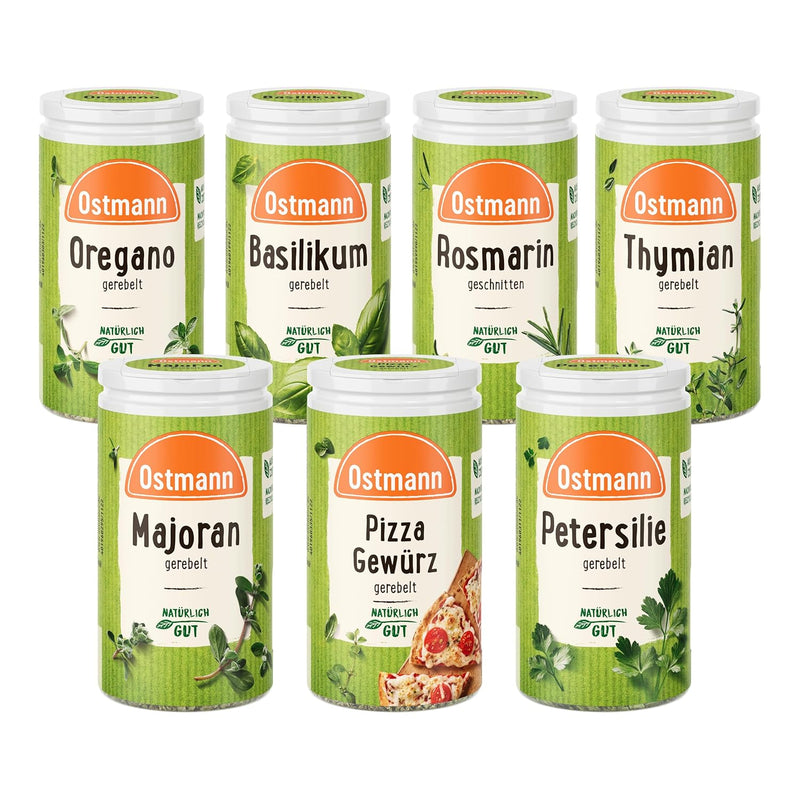 Ostmann Gewürze - gefülltes Gewürzregal mit 21 Gewürzdosen | Set aus Gewürze, Kräuter, Gewürzmischun
