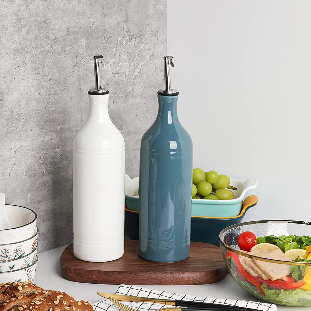 Sweejar Grosse Keramik-Olivenölspenderflasche, blickdichte Öl-Menage schützt Öl, um Oxidation zu red