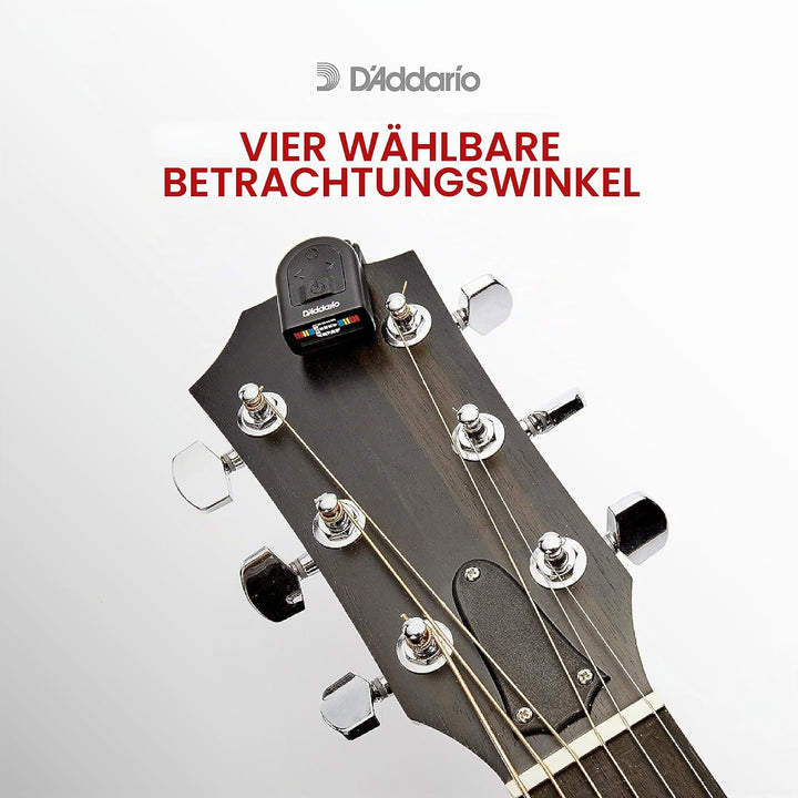 D'Addario Mikro Stimmgerät | Clip-Befestigung für Gitarre | HÖCHSTE QUALITÄT DER BELIEBTESTEN MARKE