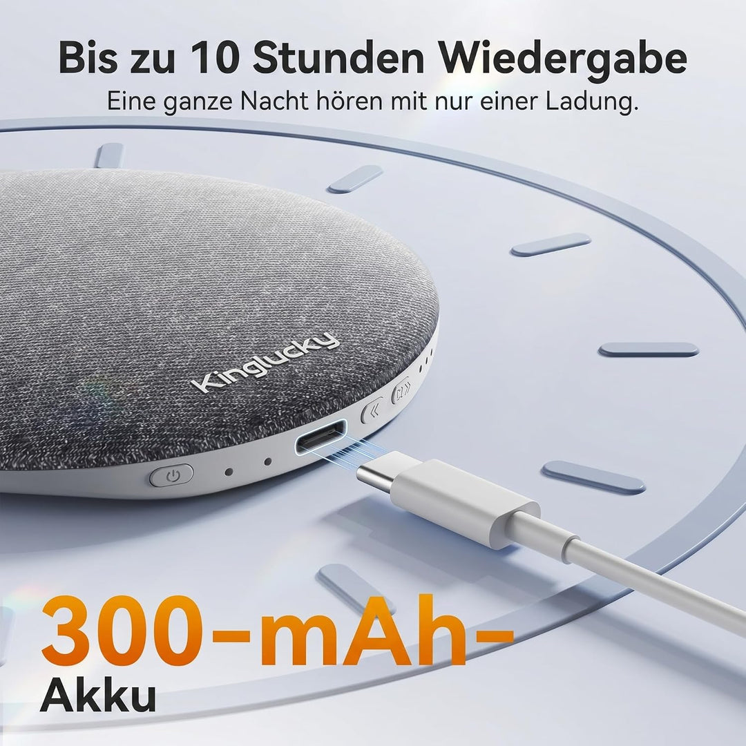Kinglucky X50 Kissenlautsprecher Bluetooth Pillow Speaker für unter dem Kopfkissen, mit Weissem Raus