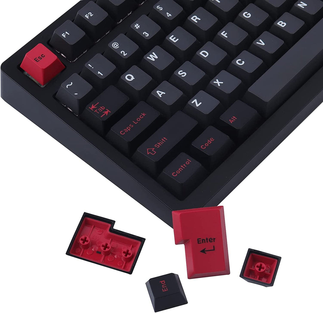 JakeTsai Keycaps, 172 Keys Cherry Profile Double Shot Keycaps Set with 2.75u, 3u, 6.25u and 7u Space