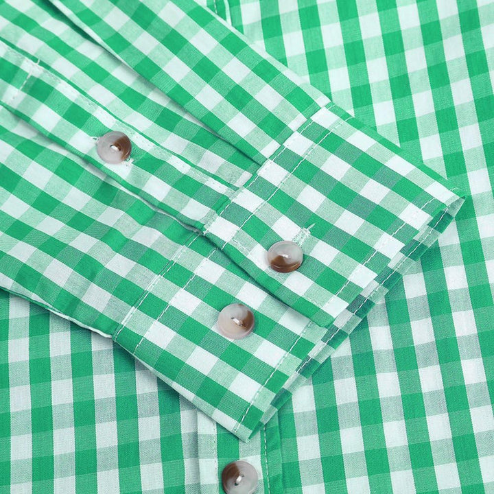 KOJOOIN Trachtenhemd Slim fit Herren kariert Hemd Freizeithemd Langarmhemd Hemd Bestickt Baumwolle -