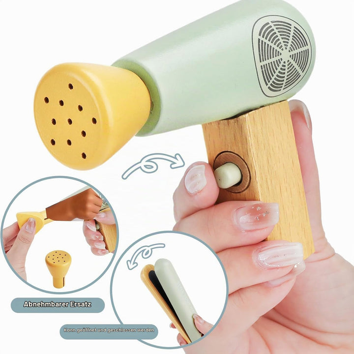 Friseur Set Kinder,Friseur Beauty Salon Spielset mit Haartrockner Lockenstab Kamm und Haarstyling Zu
