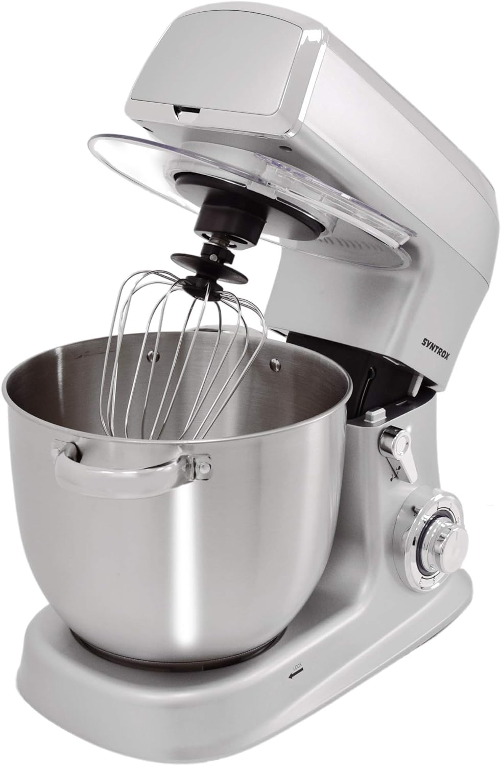 Syntrox Germany 1500 Watt Küchenmaschine Knetmaschine Mixer mit Fleischwolf, Edelstahl-Behälter, 7,5