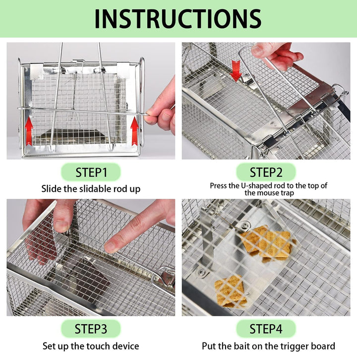 FORMIZON Lebendfalle Mausefalle, 2 Stück Rattenfalle, Premium Rattenfalle, Wiederverwendbare, Tierfa