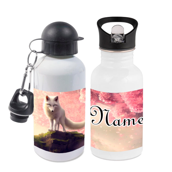 Trinkflasche mit Name/wahlweise 400ml, 500ml oder 600ml + Schriftwahl für Name + Edelstahl oder Alum