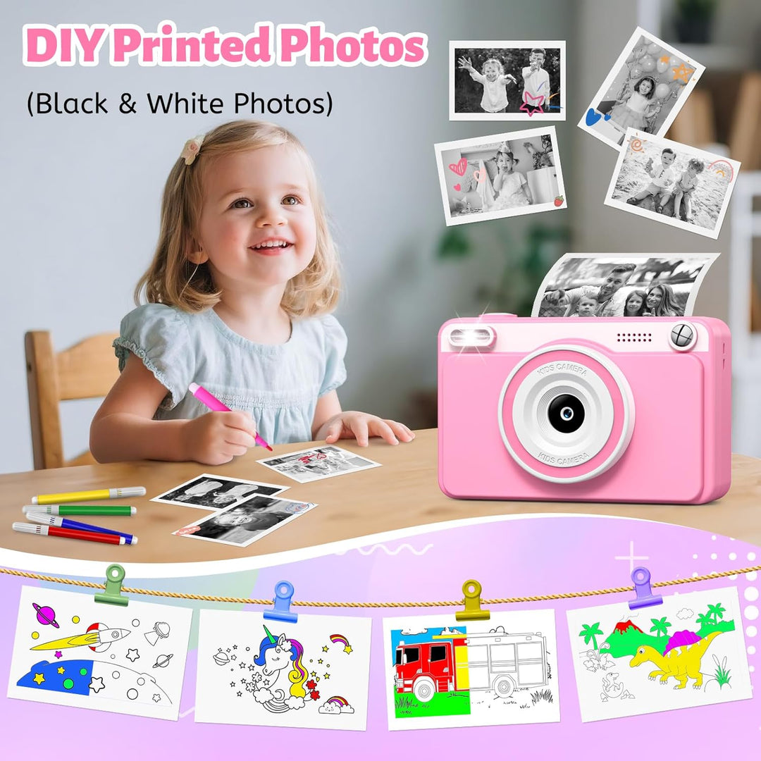 Sofortbildkamera Kinder, 2.4 Zoll Bildschirm Kinderkamera Sofortbildkamera mit 32GB Speicherkarte &
