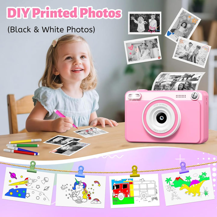 Sofortbildkamera Kinder, 2.4 Zoll Bildschirm Kinderkamera Sofortbildkamera mit 32GB Speicherkarte &