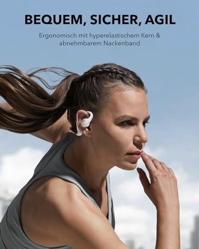 soundcore by Anker AeroFit Pro Open-Ear Headphones, Ultra Light, Comfortable, Ergonomic Design, Inte