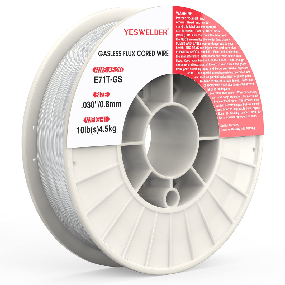 YESWELDER Fülldraht Gaslos MIG Schweissdraht, Baustahl E71T-GS 0,8mm 4,5kg Spule 0.8mm/4.5kg, 0.8mm/