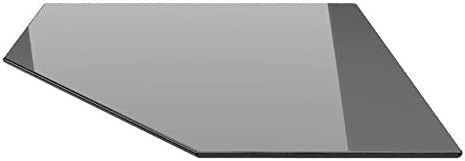 Fünfeck 100x100cm Glas schwarz - Funkenschutzplatte Kaminbodenplatte Glasplatte f. Kaminofen (Schwar