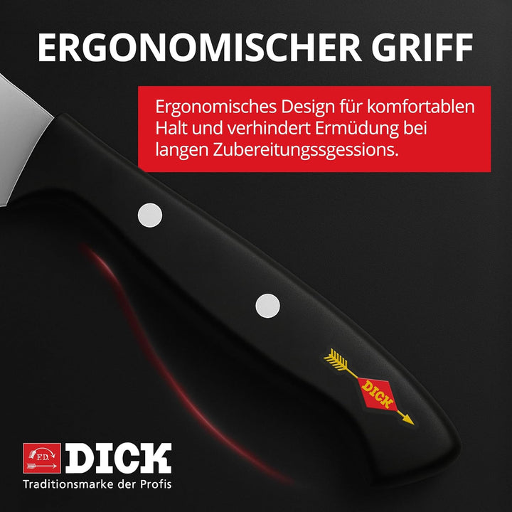F.Dick Superior Messerblock im Acryl - Magnetblock – 4-teilig mit Kochmesser, Santoku, Brotmesser &