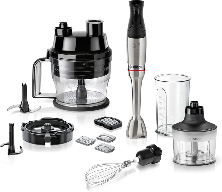 Bosch Stabmixer ErgoMaster Serie 6 MSM6M8X1, 10 Jahre Motorgarantie, Edelstahl-Klingen, verschleissf