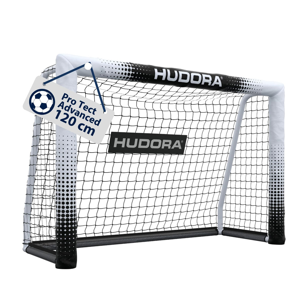 HUDORA Fussballtor Pro Tect Advanced – Outdoor Fussballtor mit Netz und wetterfester Ummantelung für