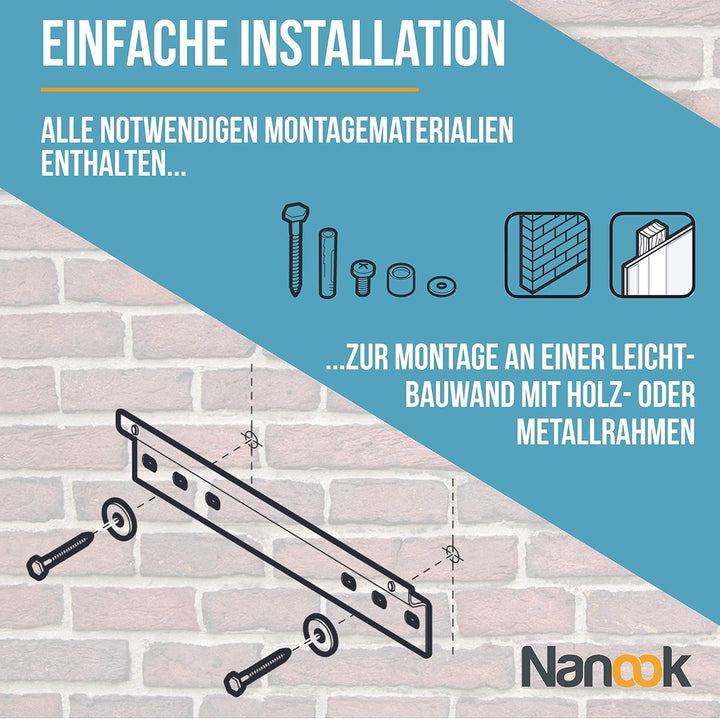 Nanook Flache und Neigbare TV-Wandhalterung für 40–80 Zoll Fernseher – Neigbar für TVs bis 65 Zoll,